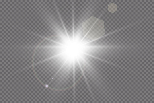 Wektor przezroczyste światło słoneczne specjalny efekt świetlny obiektywu. - Wektor, obraz
