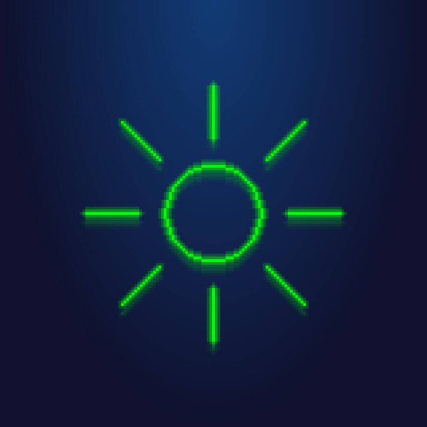 ilustração simples colorida da arte do pixel do vetor do círculo conduzido verde do sol da luz do absrtract - Vetor, Imagem