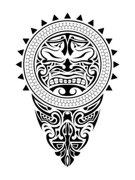Tetoválás polinéz stílusban. Polinézia minta. Tetoválásokhoz, ujjlenyomatokhoz és pólókhoz jó. Elszigetelve. Vektor. - Vektor, kép