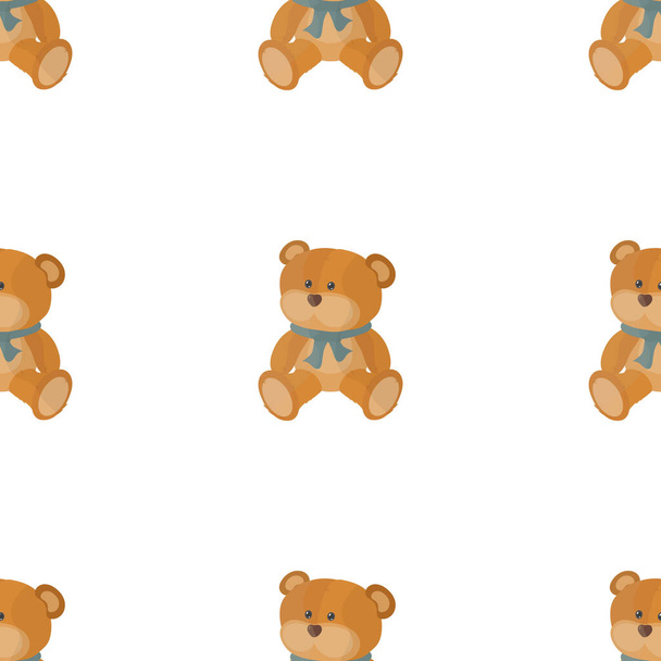 teddy beer speelgoed naadloos patroon - Vector, afbeelding
