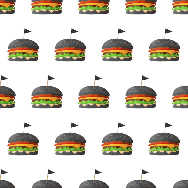 hamburguesas y hamburguesas, ilustración vectorial - Vector, Imagen