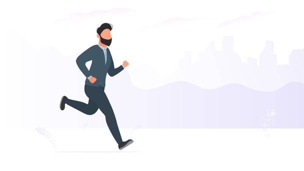 running man vector illustration - Vector, Image