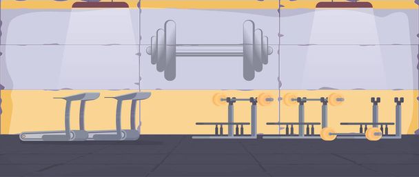 Fitnesstoestellen voor fitnessstudio, vectorillustratie - Vector, afbeelding