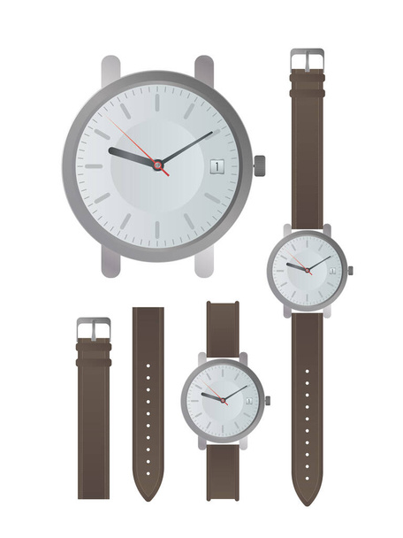 ilustración vectorial de un conjunto de relojes - Vector, imagen