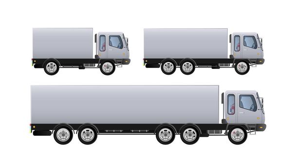 Beyaz arkaplandaki bir kamyonun vektör çizimi - Vektör, Görsel