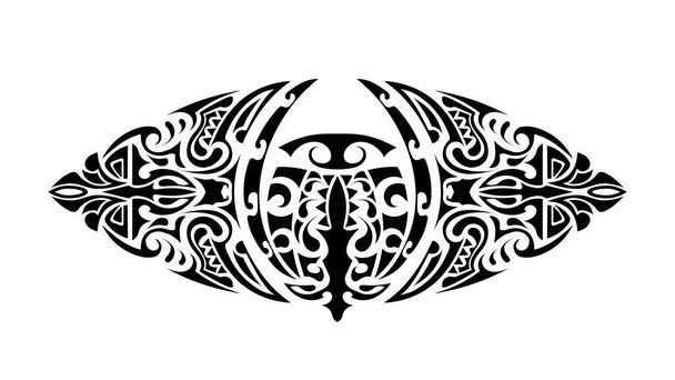 Tatoeage in Polynesische stijl. Polynesie patroon. Goed voor tatoeages, prints en t-shirts. Geïsoleerd. Vector. - Vector, afbeelding