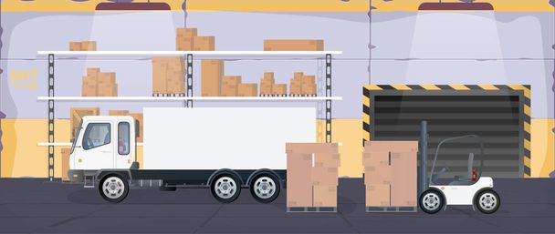 delivery service concept. flat design illustration  - Vector, Image
