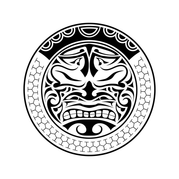 Татуировка в полинезийском стиле. Шаблон Полинезии. Подходит для татуировок, отпечатков и футболок. Изолирована. Вектор. - Вектор,изображение