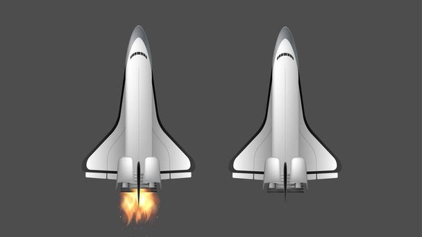 Space shuttle. Fighter. Rocket Carrier is taking off. Vector. - Vector, Image