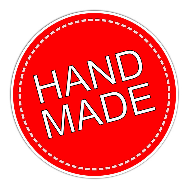 Hand made sticker red - illustration - Photo, Image