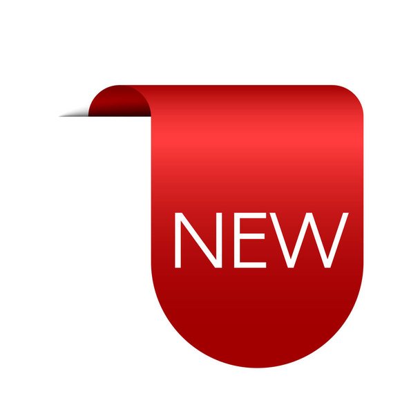 Nuevo icono de pegatina. Etiqueta de descuento rojo. Vector precio especial nueva insignia - Vector, imagen
