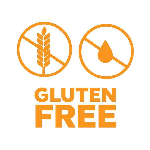 Vektor glutén free szimbólumok. Fehér glutén ingyenes regisztráció  - Vektor, kép