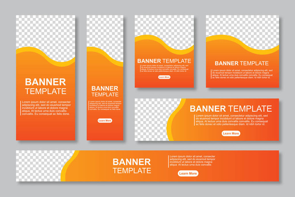 Set of modern web banners template design with a place for photos. Modern and minimalist concept user for web page, banner, background. Vector illustration - Vecteur, image