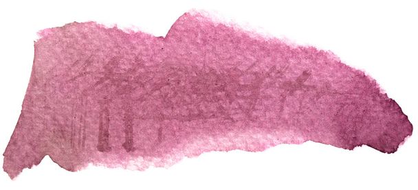 Acuarela púrpura textura de pintura forma abstracta. Aislado sobre blanco - Foto, Imagen