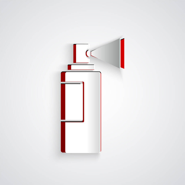 Papiergeschnittenes Parfüm-Symbol isoliert auf grauem Hintergrund. Papierkunst. Vektor. - Vektor, Bild