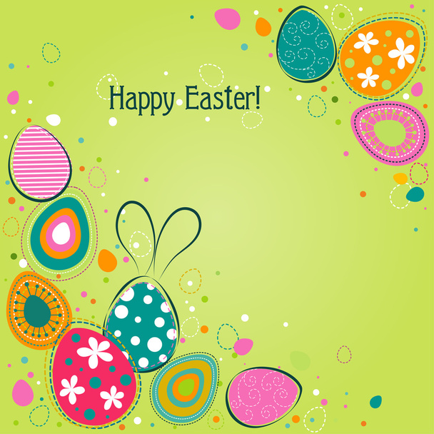 Template Easter greeting card, vector - Διάνυσμα, εικόνα