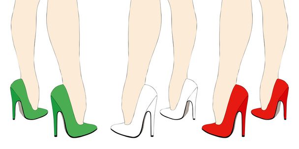 italské boty - ilustrace ženy s velmi sexy pár bot - Fotografie, Obrázek