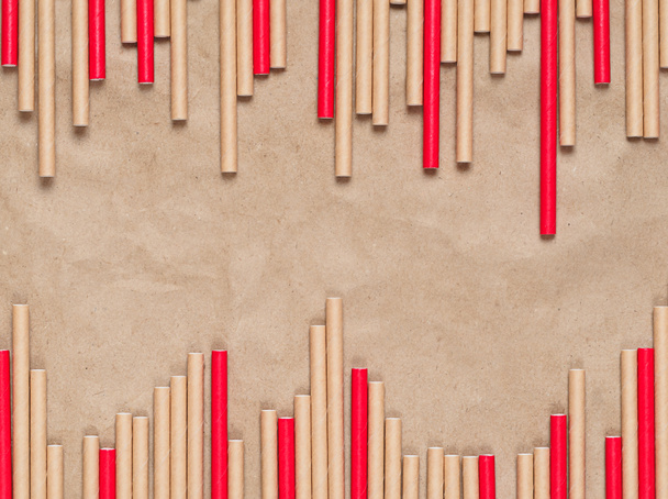 paper straws for drinks laid out in the form of a graph - Photo, Image