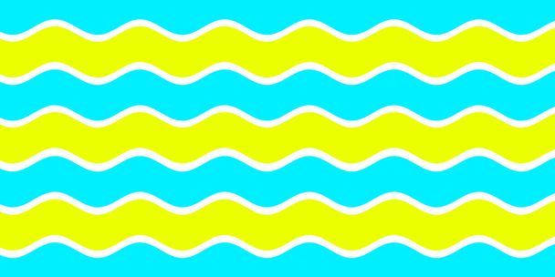Blauw wit en geel kleur golf patroon textuur achtergrond. Gebruik voor design zomervakantie concept.  - Foto, afbeelding