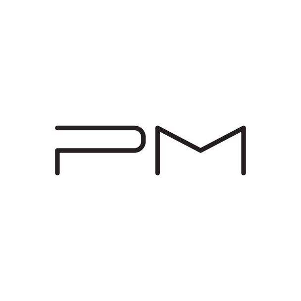 pm inicial carta vector logotipo icono - Vector, imagen