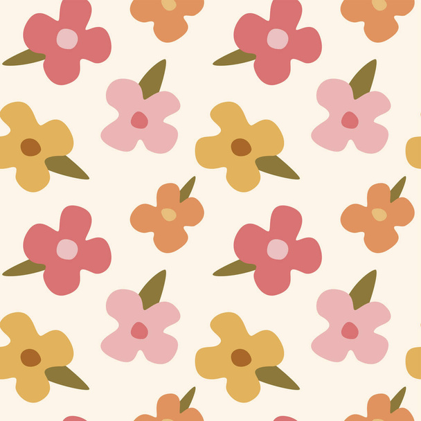 Floral seamless pattern in pastel colors. - Vector, imagen