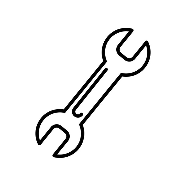 Wrench tool flat icon. Pictogram for web. Line stroke. Isolated on white background. Vector eps10 - Vector, Image