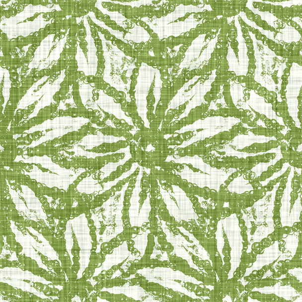 Vesiväri vihreä kukka motiivi tausta. Käsin maalattu maanläheinen hassu saumaton kuvio. Moderni kukka pellava tekstiili kevään kesän sisustus. Koristeellinen skandaali tyyli luonto kaikkialla tulostaa - Valokuva, kuva