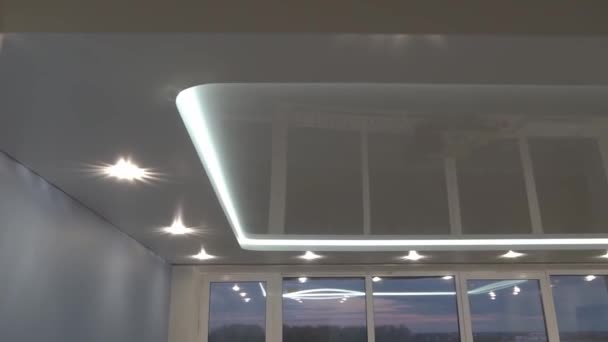 suspended ceilings and plasterboard structures in apartment decoration - Footage, Video