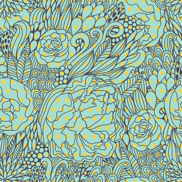 Impressionante padrão sem costura feito de flores de peônia
 - Vetor, Imagem