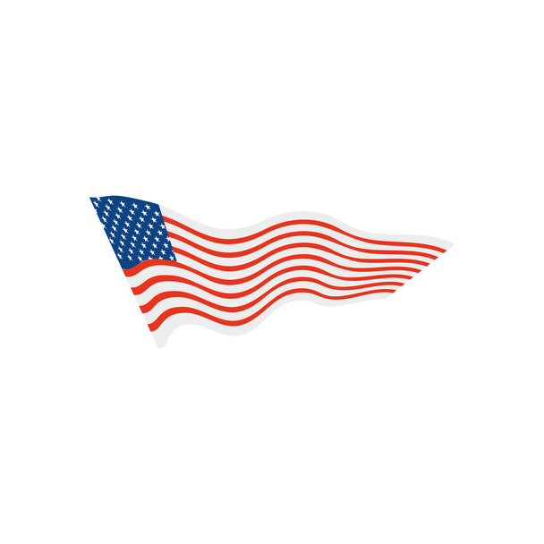 Σημαία ΗΠΑ, Ηνωμένες Πολιτείες κυματίζει σημαία - Διάνυσμα, εικόνα