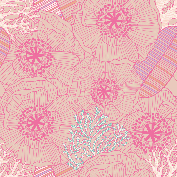 Bright floral seamless pattern in vector. - Vektor, Bild