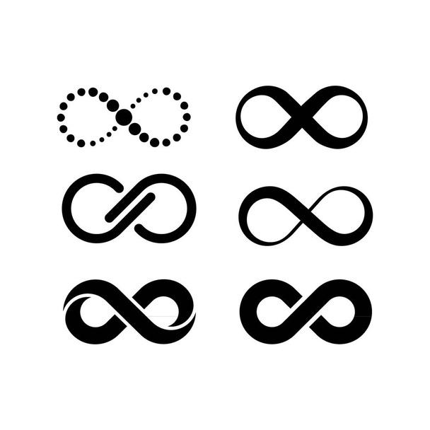 Colección de símbolo infinito negro. vector de ilustración - Vector, imagen