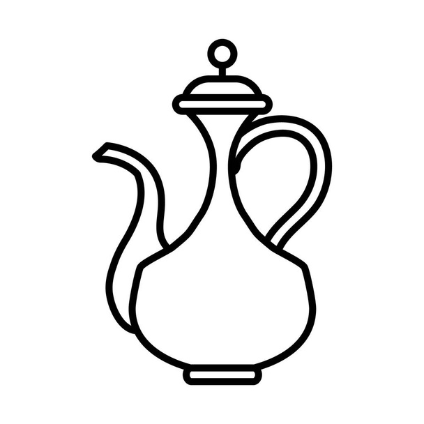 hanukkah jug icon, line style - Vector, imagen