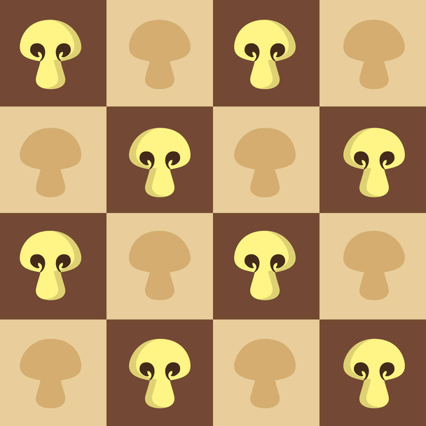 Quadratisches Muster mit Pilzen, buntes Design - Vektor, Bild