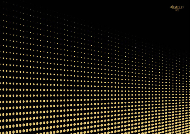 Abstracte halftoon goud gestippelde achtergrond. Futuristische grunge patroon, stip, golf. Vector moderne optische pop art textuur voor posters, sites, visitekaartjes, cover, labels mock-up, vintage lay-out - Vector, afbeelding