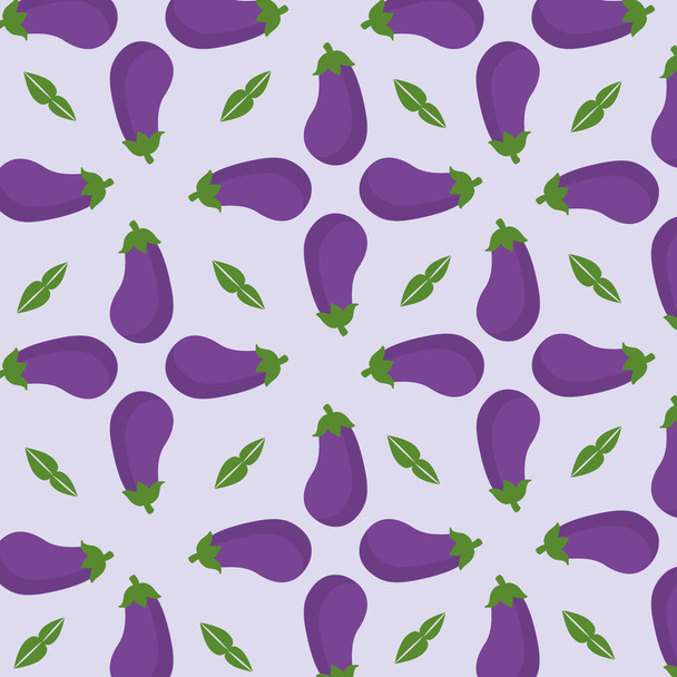 фіолетовий візерунок з баклажанами і листям
 - Вектор, зображення