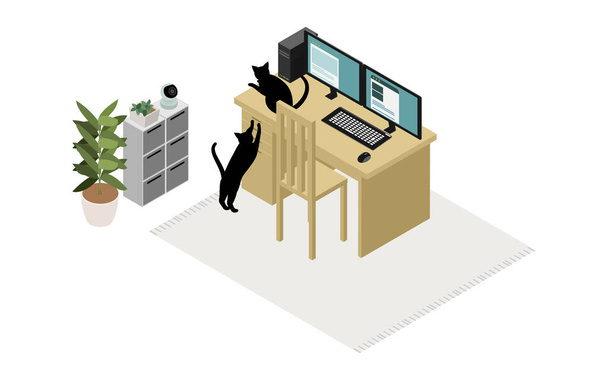 Obrázek ilustrace služby sledování mazlíčků, izometrický - Vektor, obrázek