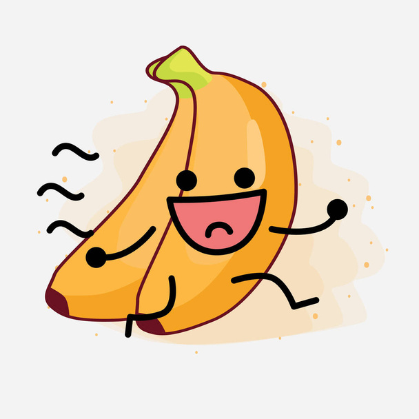 Ilustrace roztomilé banán ovoce vektor charakter - Vektor, obrázek
