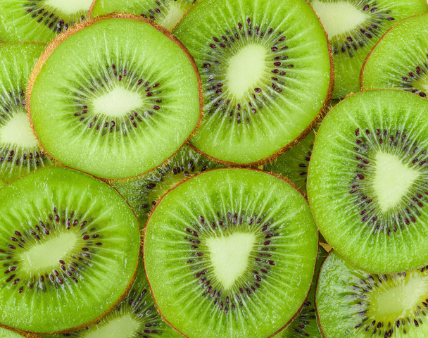 Fresh sliced kiwi fruit. For background image. - Photo, Image