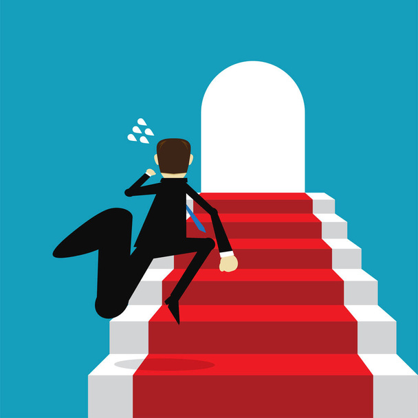 Successful businessman climbing steps - Vector, Image
