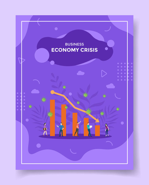 kryzys gospodarczy, ponieważ koncepcja koronawirusa szablonu banerów, ulotek, okładki książek, ilustracja wektora czasopisma - Wektor, obraz