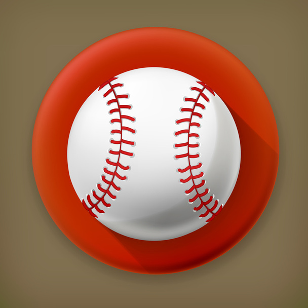 baseball, hosszú árnyék vektor ikon - Vektor, kép