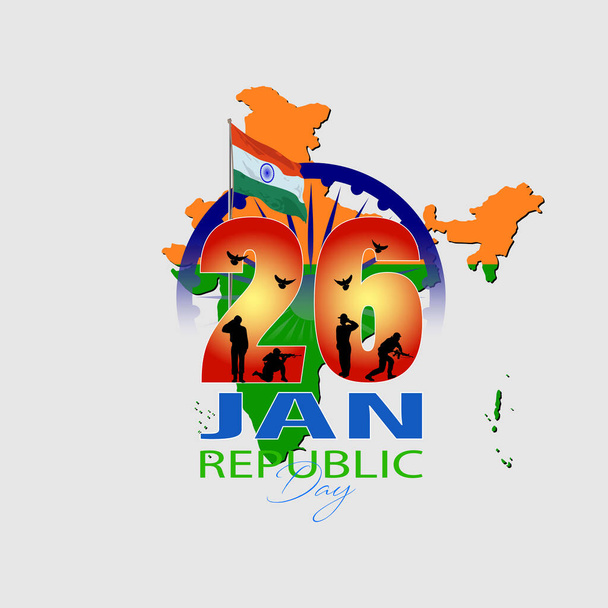 Vektorillustration zur Feier des Tages der glücklichen Republik Indien (26. Januar) Abstract - Vektor, Bild