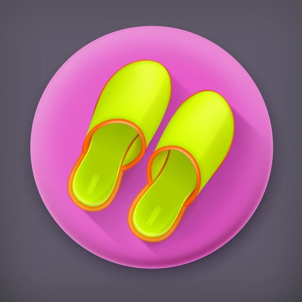 Slippers, long shadow vector icon - Vektor, obrázek