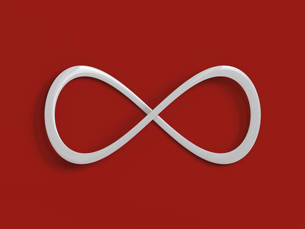 Infinity symbol with 3d effect. 3d render - Photo, Image