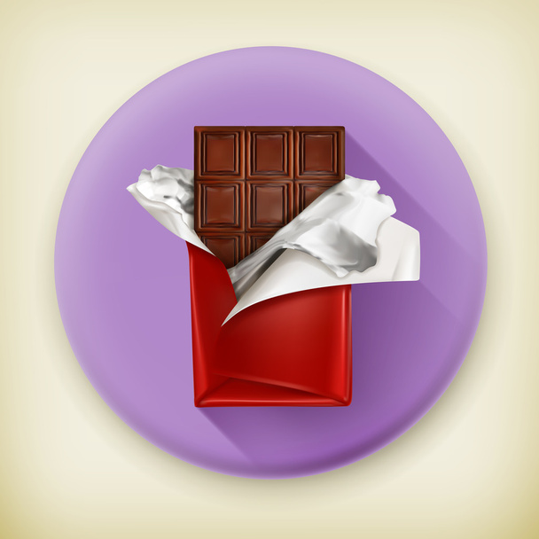 Chocolate, icono largo vector sombra
 - Vector, imagen