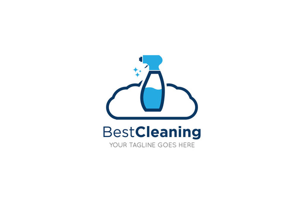 dienstmeisje schoonmaken logo en pictogram vector illustratie ontwerp template - Vector, afbeelding