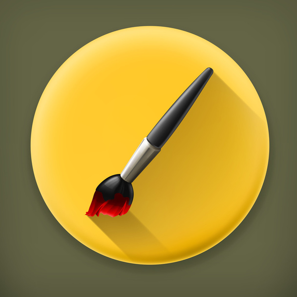 Paintbrush long shadow vector icon - Vector, Image