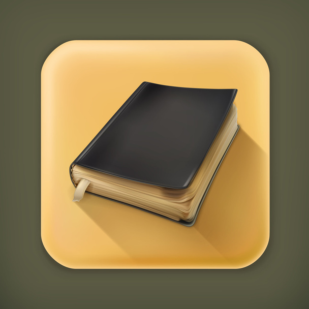 Old book, long shadow vector icon - ベクター画像