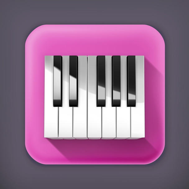 Octave piano keys, long shadow vector icon - Vector, Imagen